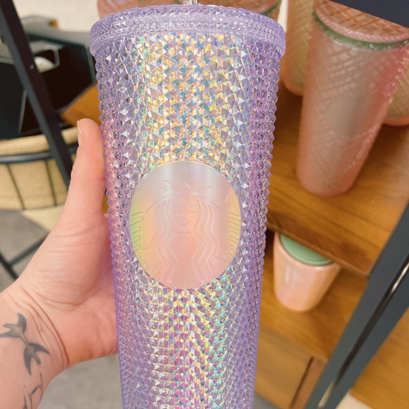 Starbucks 2023 Studded Dichroic Iridescent Unicorn Bling Tumblers & Keychain - Picture 2 of 6